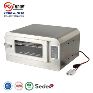 12V kỹ thuật số lò cho cắm trại thép không gỉ 150 Wát xách tay RV lò với màn hình LCD hiển thị, thông minh kiểm soát nhiệt độ cho xe tải ngoài trời du lịch - Product Image 1