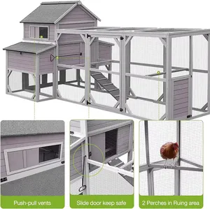 กรงไก่คุณภาพสูงขนาดใหญ่ กันน้ำ ทำจากไม้ สำหรับสัตว์เลี้ยงกลางแจ้ง - Product Image 4