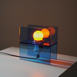 Original Sunrise Blue Ocean Night <b>Light</b> Led Rectangle Geometric Solid Bedside Lamp For Living Room Bedroom Study - Product Image 1