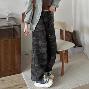 <span class=keywords><strong>Pantalon</strong></span> décontracté pour femme, style américain, ample, droit, à jambes larges, respirant, taille élastique, taille haute, nouveau pour l'automne, 0779 - Product Image 4