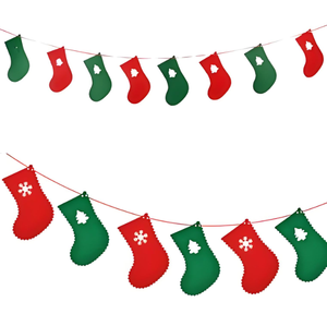 Premium Festival Decoraciones de fieltro Suministros para fiestas Decoraciones navideñas Bandera de fieltro Banner - Product Image 3