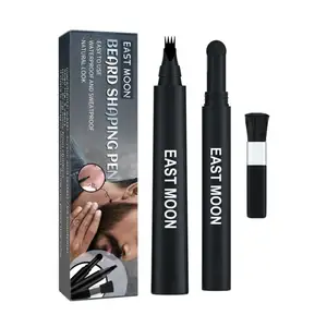 Crayon moustache de remplissage de stylo d'amélioration de colorant de couleur de barbe noire naturelle avec la brosse pour les hommes