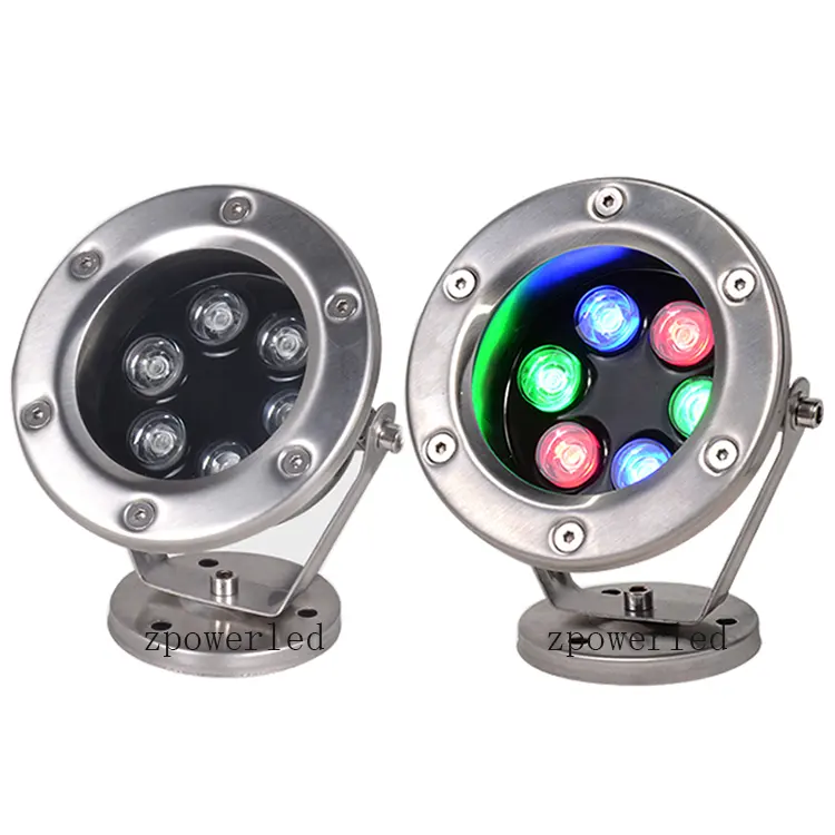 Al di fuori luci 24 tensione multi colore 6 w dmx ha condotto la luce subacquea