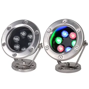 Luces exteriores 24 voltaje multi color 6w dmx led luz subacuática