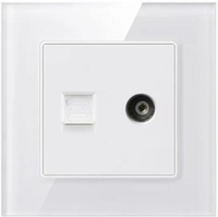 86 Tipe Soket Dinding TV + Soket Jaringan Komputer RJ45 Pelat Dinding untuk Kabel CATV LAN