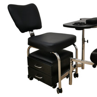Chaise de pédicure portable moderne avec table à ongles Chaise de manucure Tabouret mobile de rangement-Utilisation en salon et spa