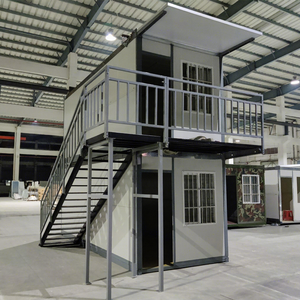 WELLCAMP Maison préfabriquée de luxe à 2 étages, maison modulaire mobile extensible en conteneur moderne pour habitation et bureau - Product Image 1