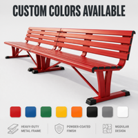 Banc de repos durable en alliage d'aluminium antirouille et résistant à la corrosion pour extérieur, idéal pour les bords de terrain de tennis et les terrains de basketball
