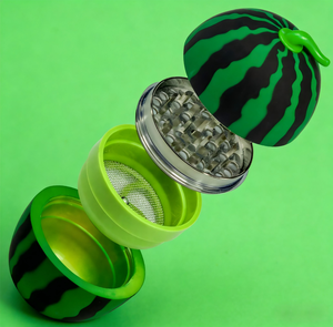 Jinlin Fashion New Design Watermelon Grinder Summer Modern Style 76MM 4Parts Zinc Alloy & Plastic <b>Rolling</b> Tray for Tobacco - Product Image 2