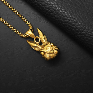 Grosir Liontin Kelinci <span class=keywords><strong>Retro</strong></span> dan Individualistis untuk Pria dan Wanita, Kalung Baja Anti Karat Gaya Punk Hip-hop - Product Image 3