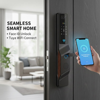 Serrure de porte intelligente Sinon NFC avec reconnaissance faciale, alerte de batterie faible, double écran, étanche, Wi-Fi