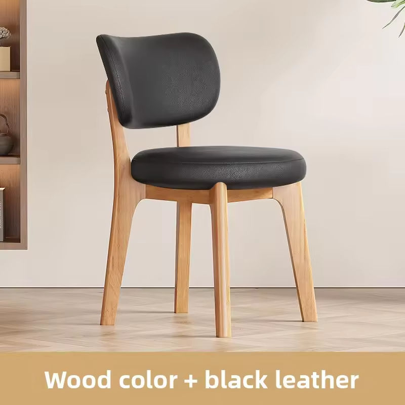 โครงไม้สีธรรมชาติ - เบาะนั่งสีดำ