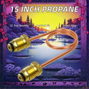 Tubo de conexión de gas propano de cobre de alto flujo Earth <span class=keywords><strong>Star</strong></span> de 15 pulgadas, <span class=keywords><strong>POL</strong></span> X <span class=keywords><strong>POL</strong></span>, hexagonal de 7/8 pulgadas, de dos etapas, para tanque doméstico - Product Image 2