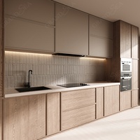 Meubles de cuisine modulaires modernes de conception complète et polyvalente, couleurs claires, en bois massif, ensembles d'armoires de cuisine