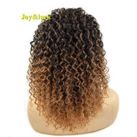 Queue de cheval afro bouclée crépue de 12 pouces pour femmes noires, queue de cheval courte bouclée synthétique ombrée noir à brun