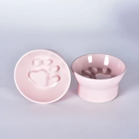 Vente en gros de bols écologiques en céramique pour animaux de compagnie Conception portable personnalisée avec protection cervicale Nouveauté bols mangeoire pour chat et chien