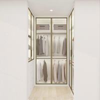 Système de placard modulaire personnalisé Balom Elegant White avec tiroirs, armoire en bois moderne avec éclairage LED, prêt à assembler