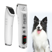 Tondeuse professionnelle rechargeable pour animaux de compagnie, faible bruit, robuste, pour chiens et chats, avec écran LED, emballée
