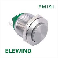 ELEWIND Interrupteur à bouton-poussoir momentané (1NO) en acier inoxydable 19 mm (PM191H-10/J/S)