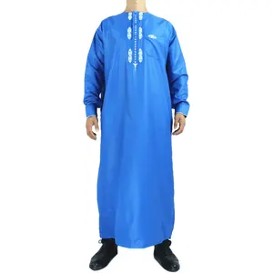 Saudi Arabia PANTENE 2023 Wholesale Moroccan Style Blue Embroidered Islamic Clothing New Design Prayer Clothing Muslim Clothing