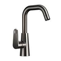 Nouveau Robinet de Cuisine Moderne Minimaliste en Acier Inoxydable à Poignée Unique, Mitigeur Chaud/Froid, Pivotant à 360°, Anti-éclaboussures, Valve Céramique