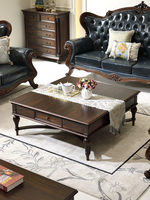 Table basse de salon de style américain vintage, en bois massif de noyer noir français, carrée, avec rangement, sans assemblage, meubles pour la maison