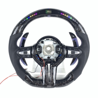 Palancas de Cambio de Marchas de Fibra de Carbono Forjado Azul para BMW Performance Sports, Compatibles con Volante Deportivo, Cubierta de Alcántara, Pantalla LED, 325i 330i M240i
