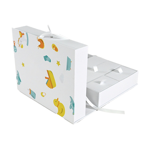 Reusable Handmade Baby <b>Memory</b> Keepsake <b>Box</b> with Custom Cardboard Drawer and Calendar Design - Product Image 2