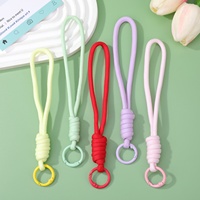 Cordon tressé en nylon coloré fait main avec mousqueton anti-perte, lanière manuelle, porte-clés, kit de bricolage pour pendentifs de poupées et téléphones