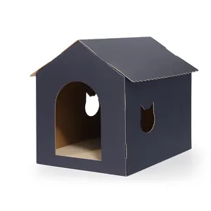 Cardboard Cat House With Scratch Pad Cat Scratcher For Indoor Cats Cat Gifts For Cats