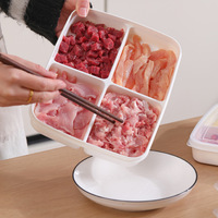 Boîte de rangement en plastique multi-usages pour réfrigérateur, avec 4 compartiments, pour une conservation optimale et un espace personnalisable