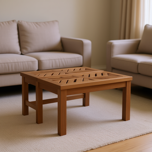 Medium <b>Brown</b> Solid Acacia Wood Coffee <b>Table</b> Modern Nesting Living Room Furniture - Product Image 2