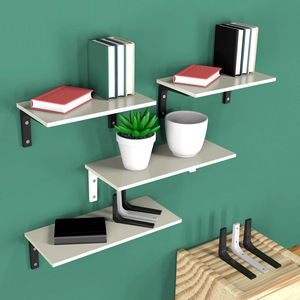 Stainless Steel Wall Shelf Bracket Support Heavy Duty Rectangle Mounting Living Room Storage Rack - Product Image 1