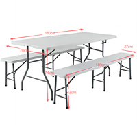 Ensemble de table de pique-nique pliable multifonctionnelle de qualité supérieure, table longue avec 2 bancs pour une utilisation en intérieur et en extérieur