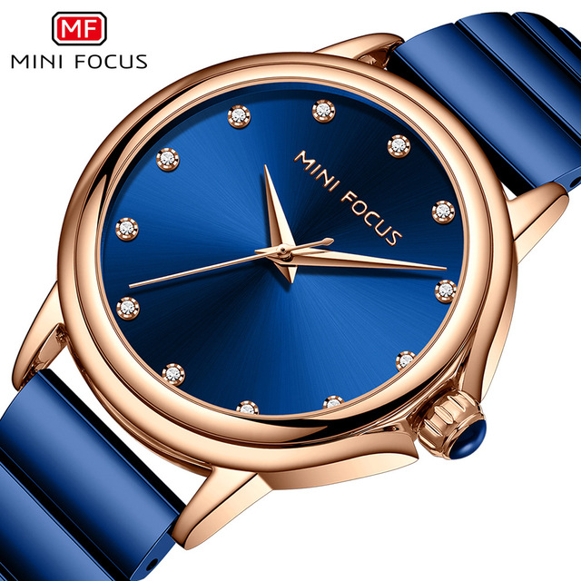 MINI FOCUS MF0493L 0493 Fashion Quartz Movement Watch Waterproof Simple Design Casual Chronograph Luminous Hands Women's Watches
