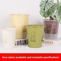 Pot Bunga Plastik Sederhana, Self-Watering, Breathable, Pengontrol Akar, Tebal untuk Anggrek - Tidak Perlu Penyiraman