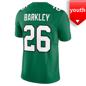 Vente en gros 2024 Maillot de football américain pour jeunes de haute qualité cousu #1 Jalen Hurts 6 # DeVonta Smith 26 # Barkley 62 # Jason Kelce - Product Image 4