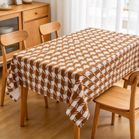 Nappe Moderne Imprimée Pied-de-Poule Élégante Réutilisable en Lin pour Salle à Manger, Banquet, Mariage, Décoration de Fête à Domicile