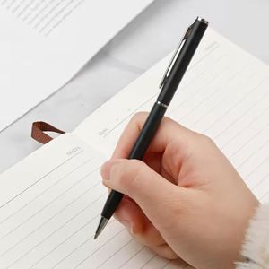 Aluminum Slim Metal Ballpoint <b>Pen</b> High Quality Classic Design Custom Logo Printing Black Hotel Promotional Gift - Product Image 5