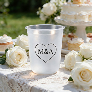 Bicchiere in Plastica a Forma di U con Logo Personalizzato per Matrimoni, 14oz 16oz 24oz, Bicchiere Usa e Getta Opaco Trasparente per Smoothie, Tè al Latte con Bolle - Product Image 3