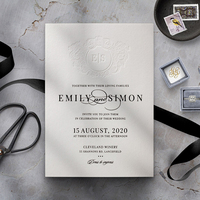 Invitations de mariage et cartes d'invitation d'anniversaire élégantes en typographie avec texte en relief et cartes de menu personnalisées en typographie