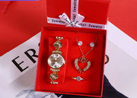 Jam Tangan Wanita Mewah Bahan Stainless Steel Model Kalung Gaya Minimalis Modern Suvenir Cina Hadiah Hari Valentine Ulang Tahun Natal