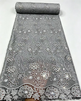 NI.AI Nouveau design Tissu en dentelle de mousseline de haute qualité avec broderie en coton et pierres colorées pour mariage et fête