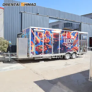 ORIENTAL SHIMAOオーストラリアスタンダードフードトレーラートラック3シンクフードカート、レンジフードとファイアウォールトレーラー付き