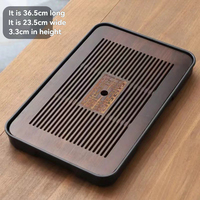 Plateau à thé en bambou naturel avec drainage, plateau à thé en bois pour usage domestique, plateau à thé Kung Fu pour le bureau