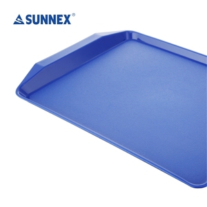 Sunnex, directo de fábrica, venta al por mayor, bandeja económica para servir comida rápida con asas laterales, sartenes azules de polipropileno para restaurante - Product Image 4