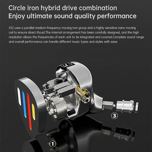 مضخم صوت معدني ND X12 ضبط HIFI داخل الأذن مراقبة سدادة أذن 1DD + 5BA سماعة رأس لمحبي سماعة أذن - Product Image 4
