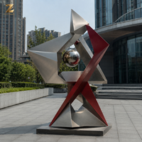 Escultura de Engranajes de Estilo Industrial, Instalación de Arte Geométrico de Acero Inoxidable para Exteriores, para Campus Corporativos, Oficinas, Parques, Plazas Públicas