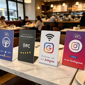 Support de présentation sans contact pour cartes cadeaux <span class=keywords><strong>Google</strong></span> <span class=keywords><strong>Play</strong></span> et avis <span class=keywords><strong>Google</strong></span>, avec code QR personnalisé et puce NFC - Product Image 3