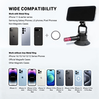 Support de téléphone magnétique robuste en alliage d'aluminium, réglable en hauteur, rotation à 360°, base griffe froide, poignée inclinée